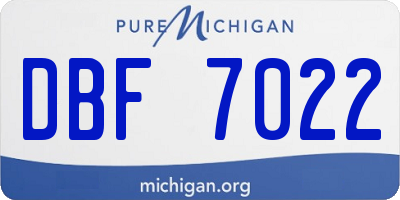 MI license plate DBF7022