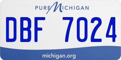 MI license plate DBF7024
