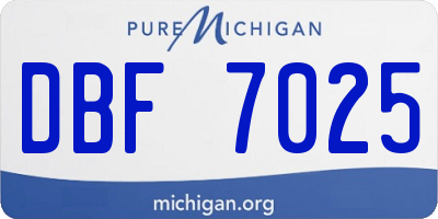 MI license plate DBF7025