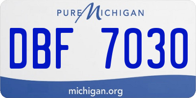 MI license plate DBF7030