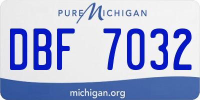 MI license plate DBF7032