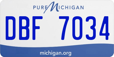 MI license plate DBF7034