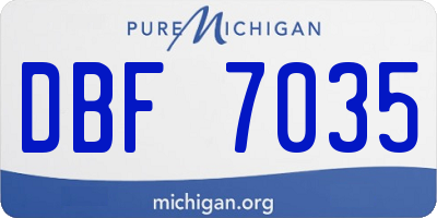 MI license plate DBF7035