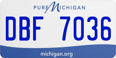 MI license plate DBF7036