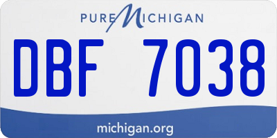 MI license plate DBF7038