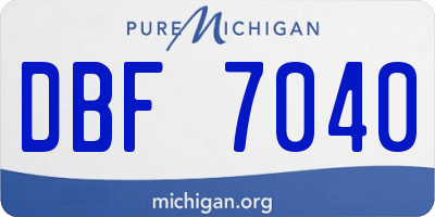 MI license plate DBF7040