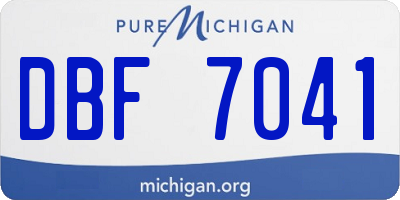 MI license plate DBF7041