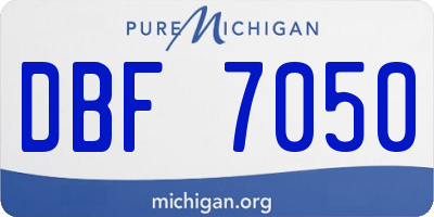 MI license plate DBF7050