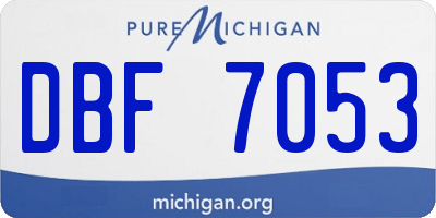 MI license plate DBF7053