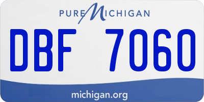 MI license plate DBF7060