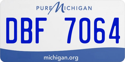 MI license plate DBF7064