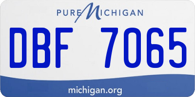 MI license plate DBF7065