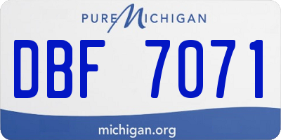 MI license plate DBF7071