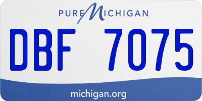 MI license plate DBF7075
