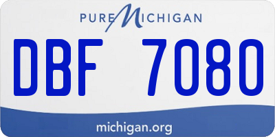 MI license plate DBF7080