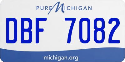 MI license plate DBF7082