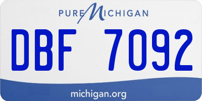 MI license plate DBF7092