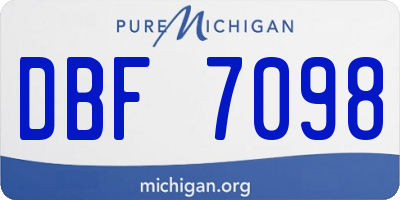 MI license plate DBF7098