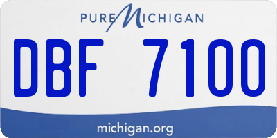 MI license plate DBF7100