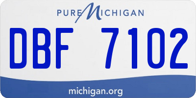 MI license plate DBF7102