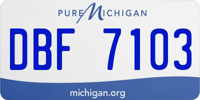 MI license plate DBF7103