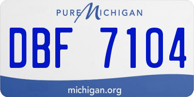 MI license plate DBF7104