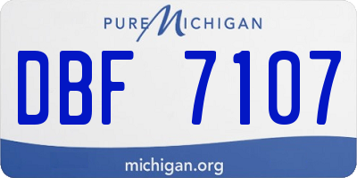 MI license plate DBF7107