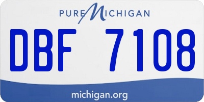 MI license plate DBF7108
