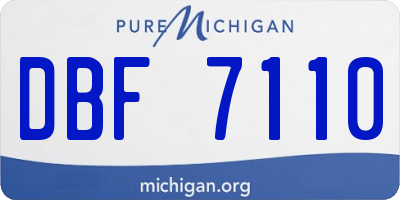 MI license plate DBF7110