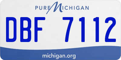 MI license plate DBF7112