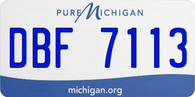 MI license plate DBF7113