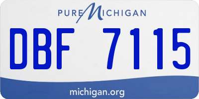 MI license plate DBF7115
