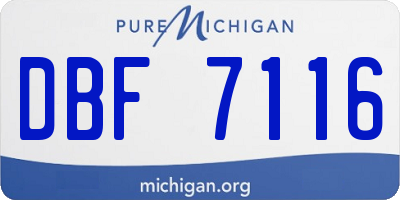 MI license plate DBF7116