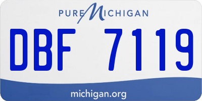 MI license plate DBF7119