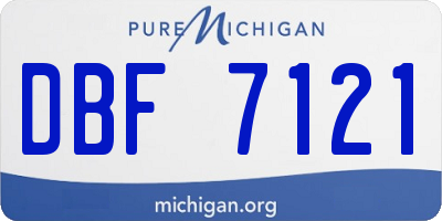 MI license plate DBF7121