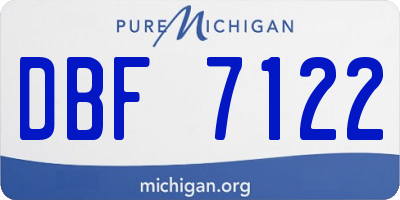 MI license plate DBF7122