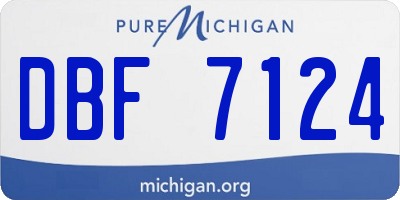 MI license plate DBF7124