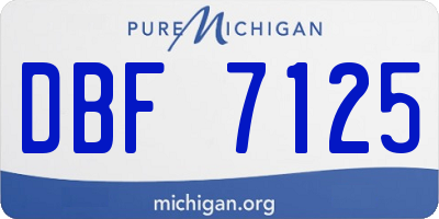 MI license plate DBF7125