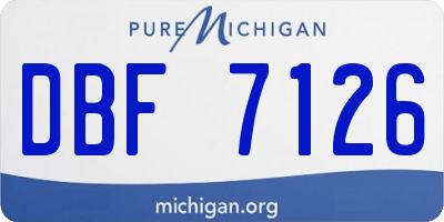 MI license plate DBF7126