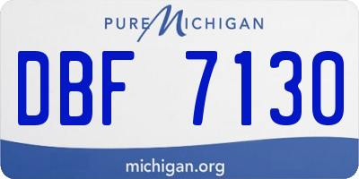 MI license plate DBF7130