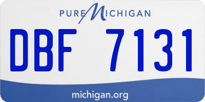 MI license plate DBF7131