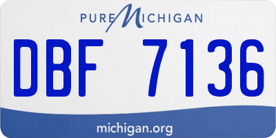MI license plate DBF7136