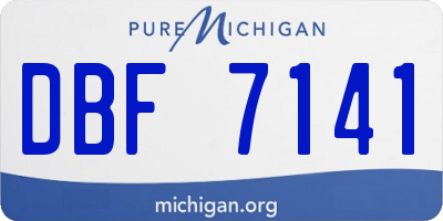 MI license plate DBF7141