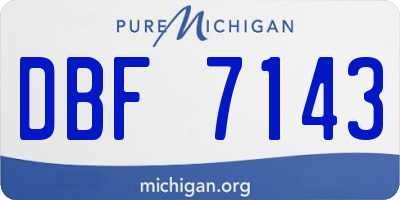 MI license plate DBF7143