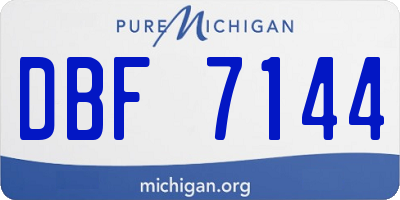 MI license plate DBF7144