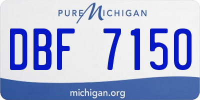 MI license plate DBF7150
