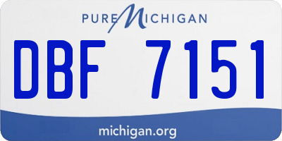 MI license plate DBF7151