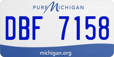 MI license plate DBF7158