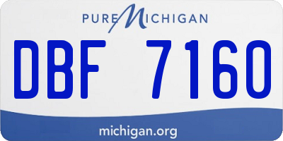 MI license plate DBF7160