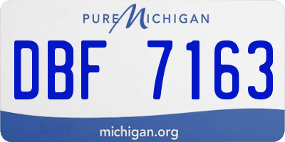 MI license plate DBF7163